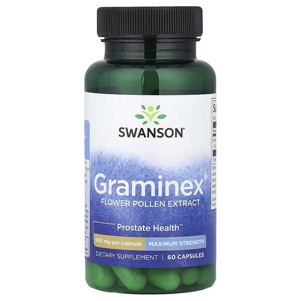 Swanson Graminex® Flower Pollen Extract, Maximum Strength, 500 mg, 60 Capsules