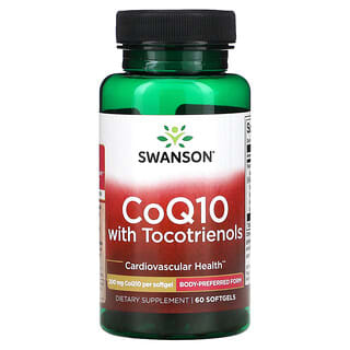 Swanson, トコトリエノール配合CoQ10（コエンザイムQ10）、200mg、ソフトジェル60粒