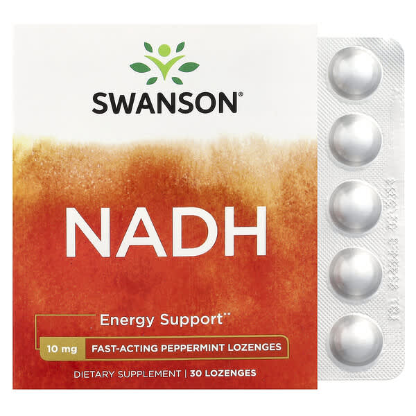 Swanson Vitamins, NADH, menta, 10 mg, 30 pastiglie