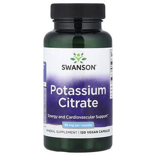 Swanson, Citrát draselný, 99 mg, 120 kapslí