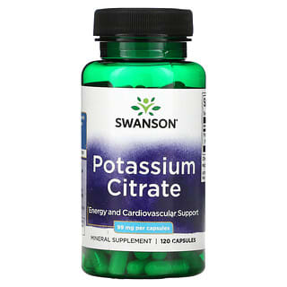 Swanson, Citrate de potassium, 99 mg, 120 capsules