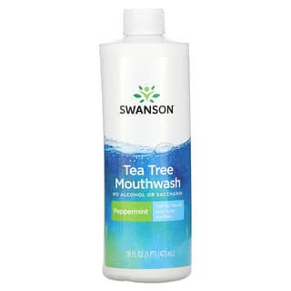 Swanson, Жидкость для полоскания рта Tea Tree, перечная мята, 473 мл (16 жидк. Унций)