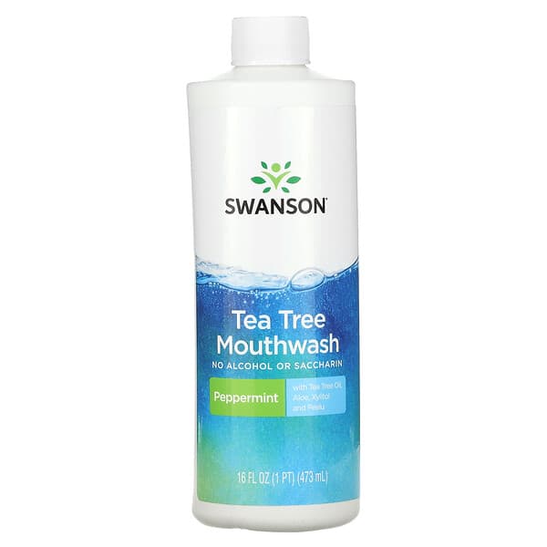 Swanson, Tea Tree Mouthwash, Peppermint, 16 fl oz (473 ml)