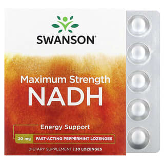 Swanson, NADH, Concentración máxima, 20 mg, 30 pastillas