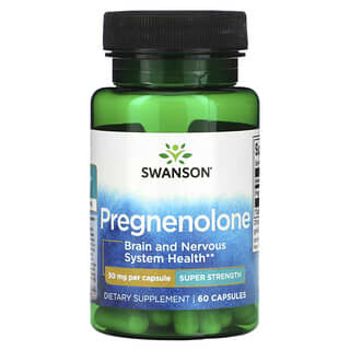 Swanson, Prégnénolone, Superpuissant, 50 mg, 60 capsules