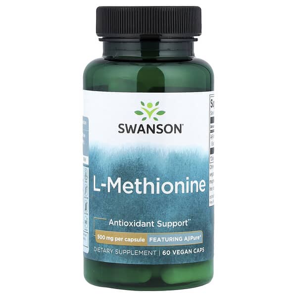 Swanson L-Methionine, Featuring AjiPure®, 500 mg, 60 Vegan Caps