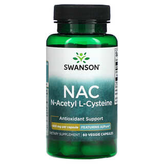 Swanson, NAC, N-Acetyl-L-Cystein, 600 mg, 60 pflanzliche Kapseln