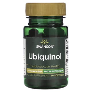 Swanson, Ubiquinol, Concentración máxima, 200 mg, 30 cápsulas blandas