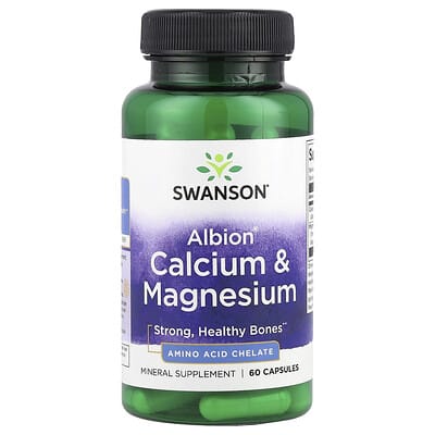 Swanson, Albion® Calcium & Magnesium, 60 Capsules