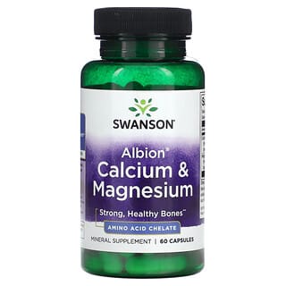 Swanson, Albion Calcium & Magnesium, 60 Capsules