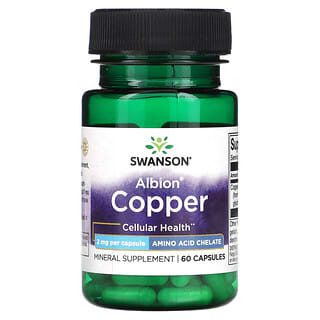 Swanson, Albion Copper, 2 mg, 60 cápsulas