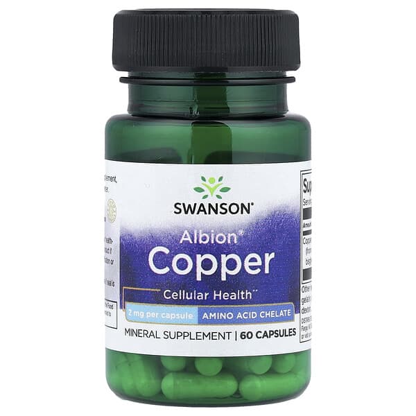 Swanson, Albion® Copper ขนาด 2 มก. บรรจุ 60 แคปซูล