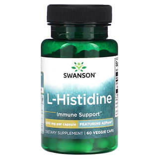Swanson, L-histidina, 500 mg, 60 cápsulas vegetales