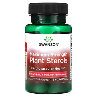 Swanson, Растительные стеролы, максимальная сила действия, 60 мягких таблеток