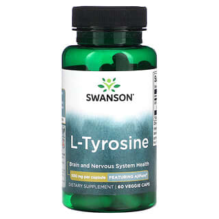 Swanson, L-тирозин, 500 мг, 60 растительных капсул