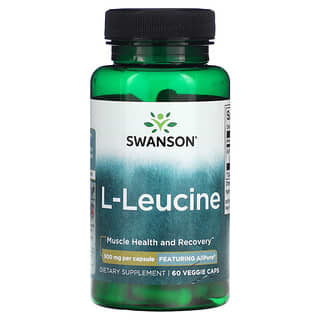 Swanson, L-лейцин, 500 мг, 60 растительных капсул