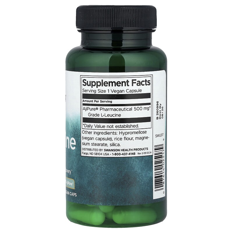 L-Leucine, 500 mg, 60 Vegan Caps