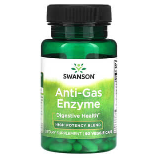 Swanson, Anti-Gas Enzyme, высокоэффективная смесь, 90 растительных капсул