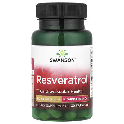 Swanson, Resveratrol, Extra Strength, 250 mg, 30 Capsules