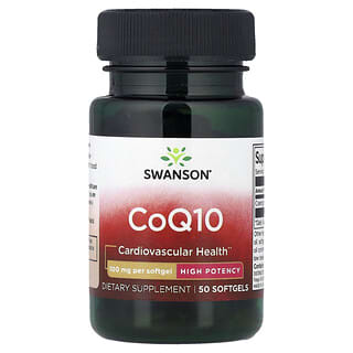 Swanson, CoQ10, Alta potencia, 100 mg, 50 cápsulas blandas