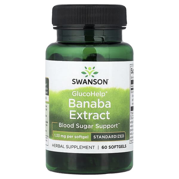 GlucoHelp®, Banaba Extract, Standardized, 1.33 mg, 60 Softgels