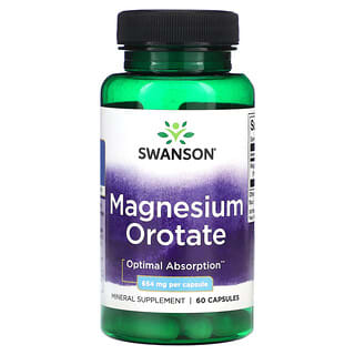 Swanson, Orotate de magnésium, 654 mg, 60 capsules