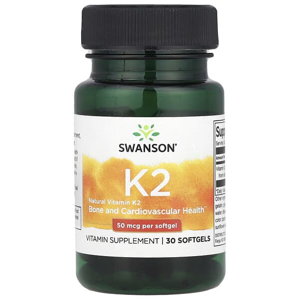 Swanson Natural Vitamin K2, 50 mcg, 30 Softgels