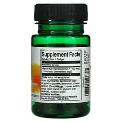 Swanson, Натуральный витамин K2, 100 мкг, 30 мягких таблеток