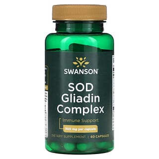 Swanson, Complexe de SOD et de gliadine, 300 mg, 60 capsules