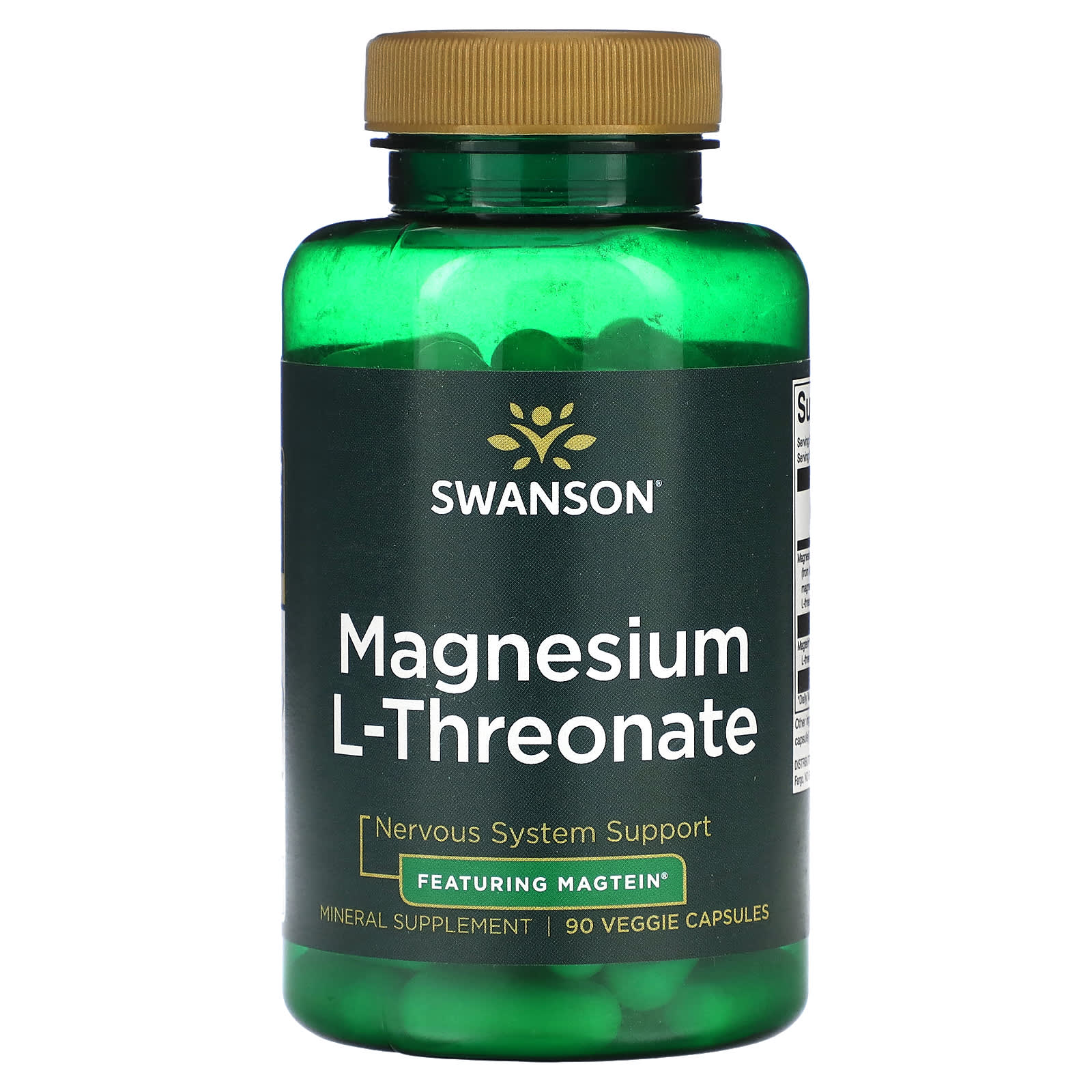 Swanson, Lthréonate de magnésium, 90 capsules végétariennes