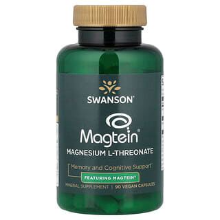 Swanson Vitamins, Magtein® Magnesium L-Threonate, 90 Vegan Capsules