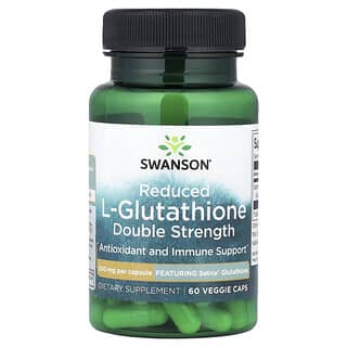 Swanson, Csökkentett glutation dupla erősségű, 200 mg, 60 zöldségsapka