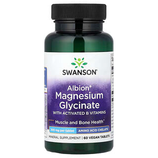 Swanson Vitamins, Albion®, глицинат магния с активированными витаминами группы B, 60 таблеток
