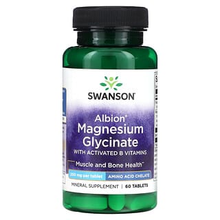 Swanson, Albion Magnesium Glycinate with Activated B Vitamins, 200 mg, 60 Tablets