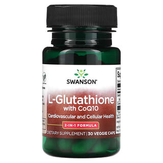 سوانسون‏, ل-جلوتاثيون مع الإنزيم المساعد Q10 ، 30 كبسولة نباتية