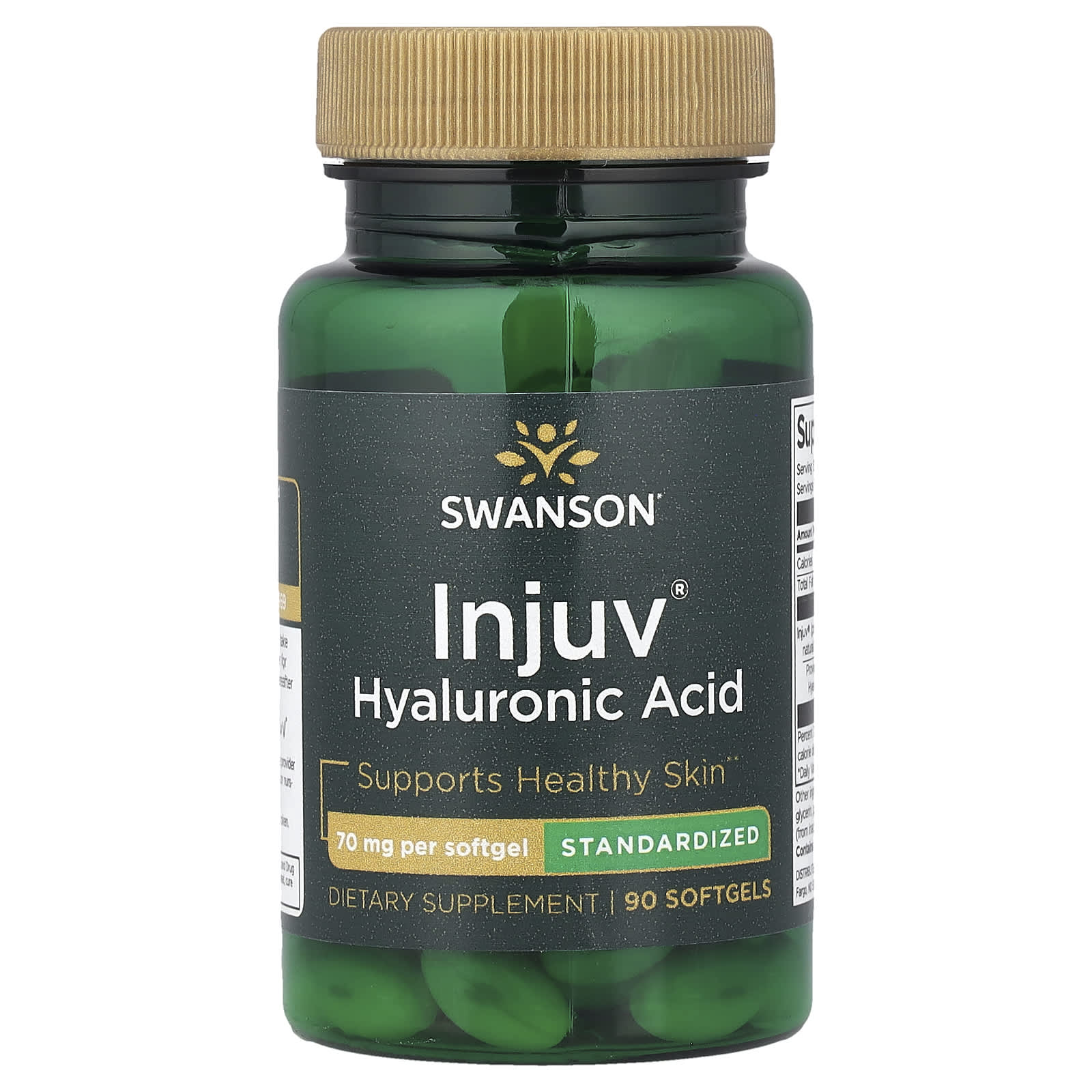 Injuv®（インジュヴ）ヒアルロン酸、標準化、70mg、ソフトジェル90粒