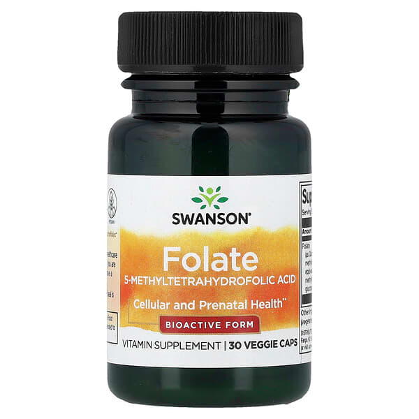 Swanson Vitamins, Folate, 30 Veggie Caps (680 mcg DFE per Capsule) — product photo 1