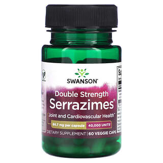Swanson, Serrazimes de doble concentración, 66,7 mg, 60 cápsulas vegetales