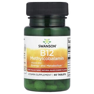 Swanson, B12, Méthylcobalamine, Cerise, 60 comprimés