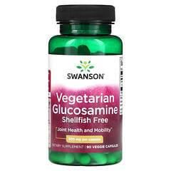 Swanson, Вегетарианский глюкозамин, 500 мг, 90 растительных капсул