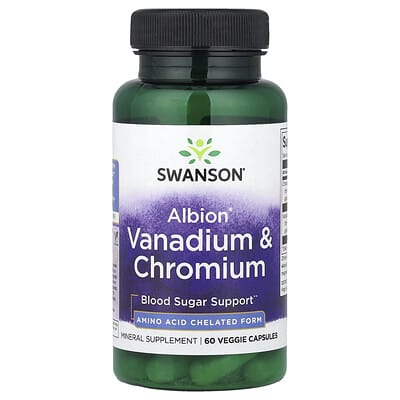 Swanson, Albion Vanadium Chromium, 60 Vegetarian Capsules