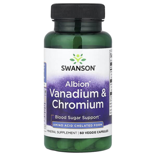 Swanson Albion® Vanadium & Chromium, 60 Veggie Capsules