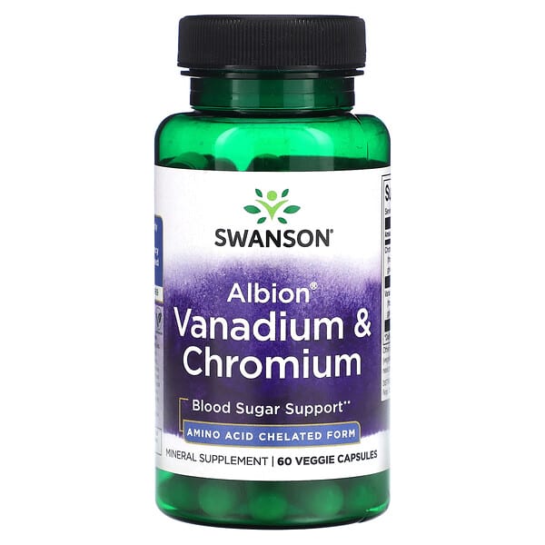 Swanson, Albion Vanadium &amp; Chromium, 60 Veggie Capsules