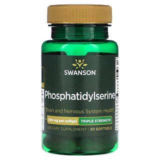 Swanson, Fosfatidilserina, Concentración triple, 300 mg, 30 cápsulas blandas