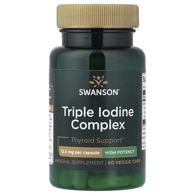Swanson, Triple Iodine Complex, Extra Strength, 12.5 mg, 60 Vegetarian Capsules
