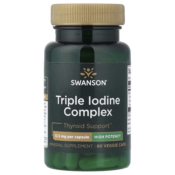 Swanson Vitamins, 트리플 요오드 복합체, 12.5mg, 베지 캡슐 60정