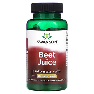 Swanson, Zumo de remolacha, 500 mg, 60 cápsulas vegetales