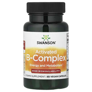 Swanson, Активированный комплекс витаминов группы B, 60 растительных капсул