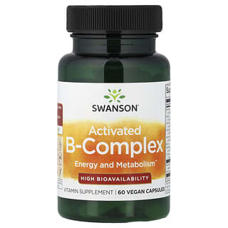 Swanson Vitamins, B-Kompleks Aktif, 60 Kapsul Vegan