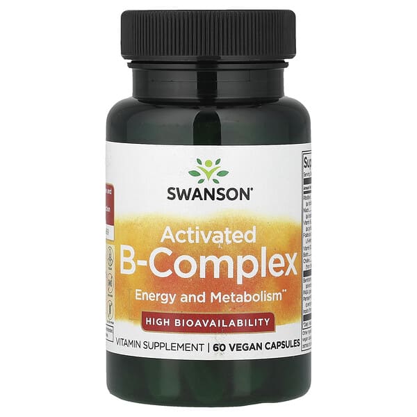 Swanson Vitamins, Aktivovaný B-komplex, 60 veganských kapslí
